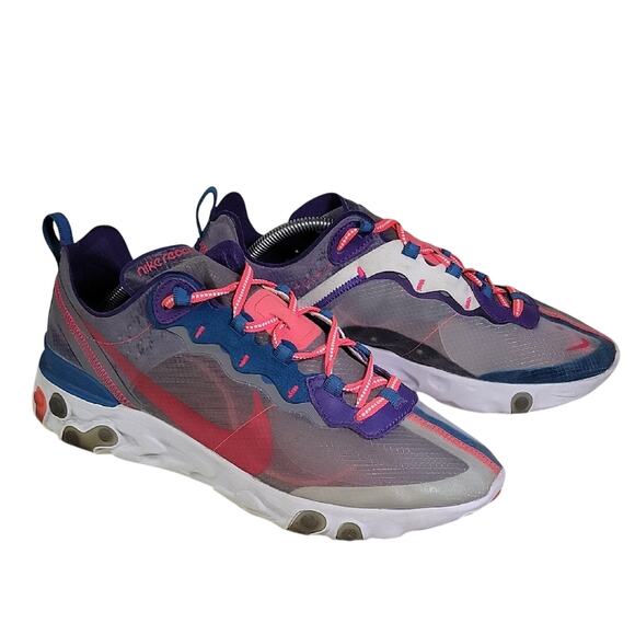 Nike React Element 87 Red Orbit Sneakers Mens Size 11 - Picture 1 of 11